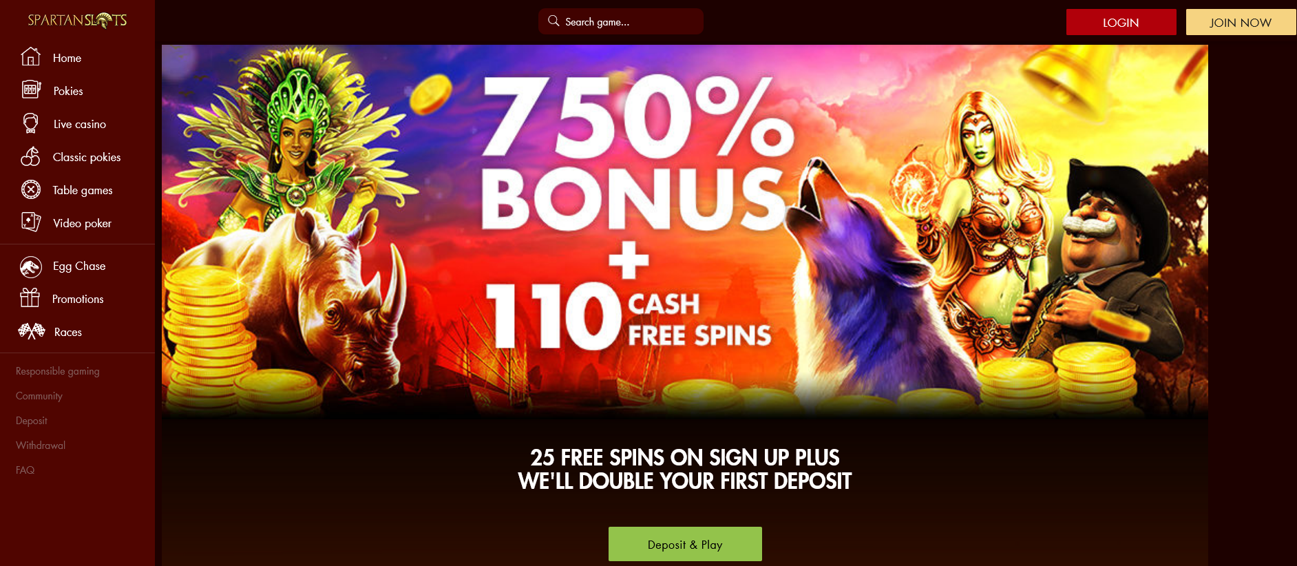 Spartan
                                  Slots Welcome Bonus